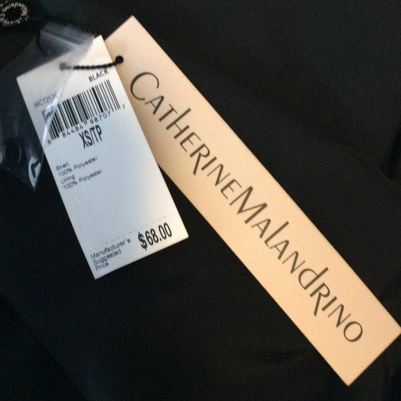 Catherine Malandrino Size XS Black Button Down Blouse With Neck Tie - Picture 7 of 9